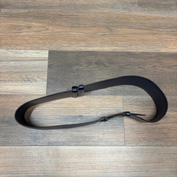 Salvatore Ferragamo Womens Wide Leather Belt Navy Oxford Blue Italy - Picture 3 of 7